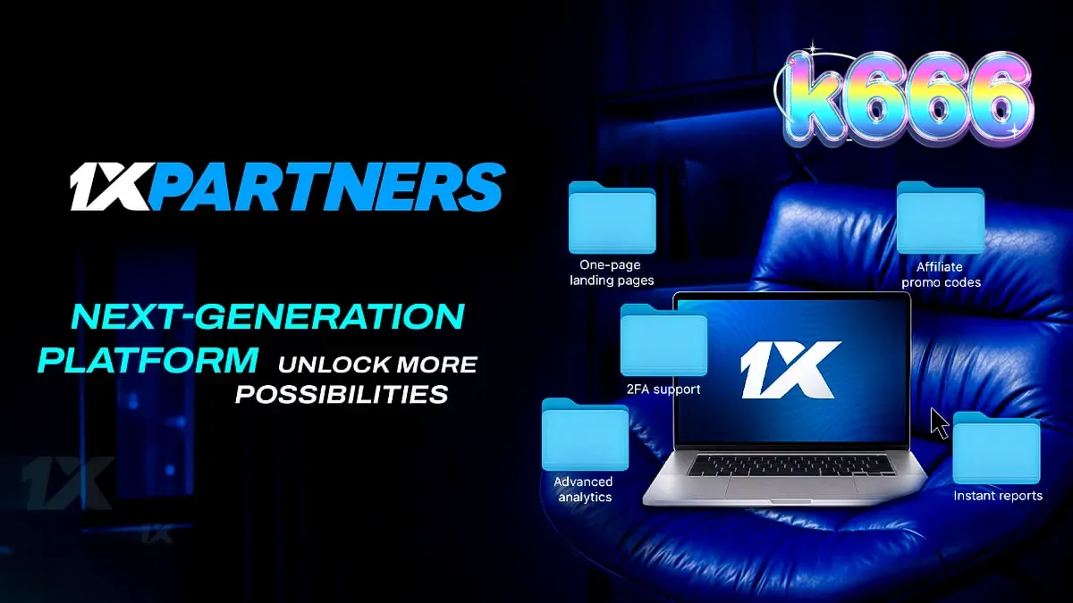 Tampilan antarmuka dasbor 1xPartners yang diperbarui dengan grafik analitik yang jelas.